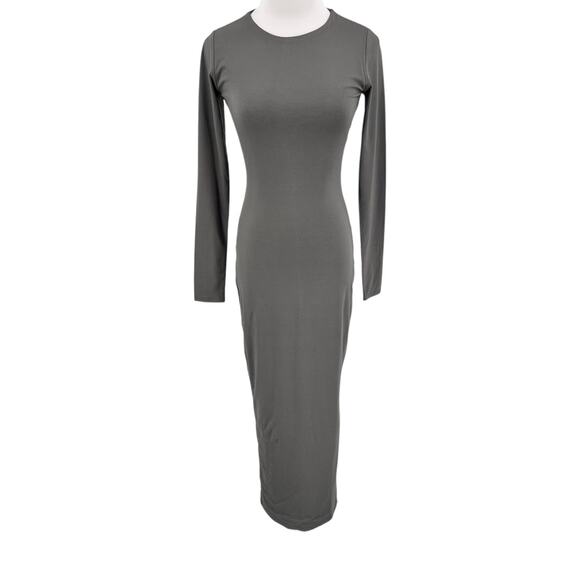 Naked Wardrobe Womens Extra Butter Long Sleeve Midi Dress Charcoal Gray Medium M - Picture 11 of 11